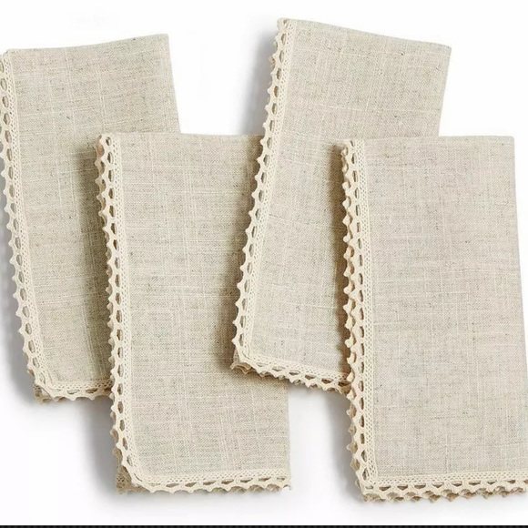 Homewear Willow 4-Pc. Napkin Set beige new - Picture 2 of 3